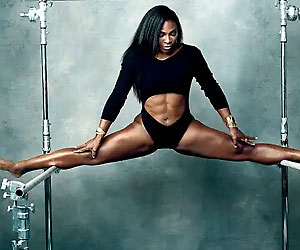 muscular serena williams does the splits